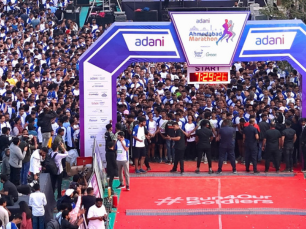 Adani Ahmedabad Marathon 2023 - Half Marathon Flag Off